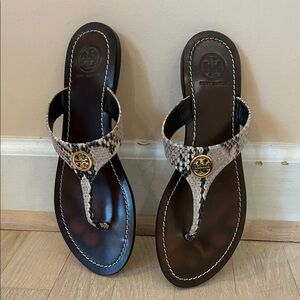 Tory Burch snakeskin design sandals